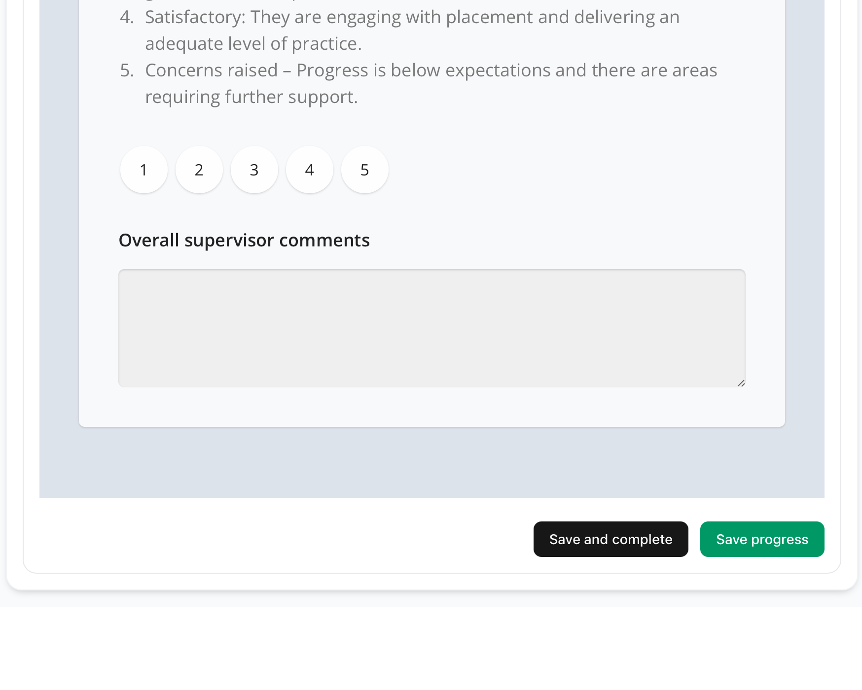 review buttons